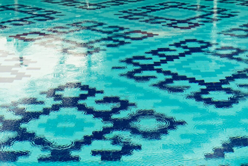 Mosaic Pool Tiles Create Tranquility