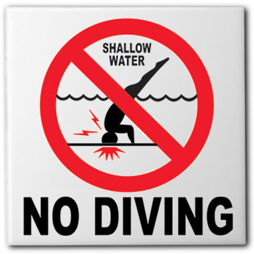 no diving marker