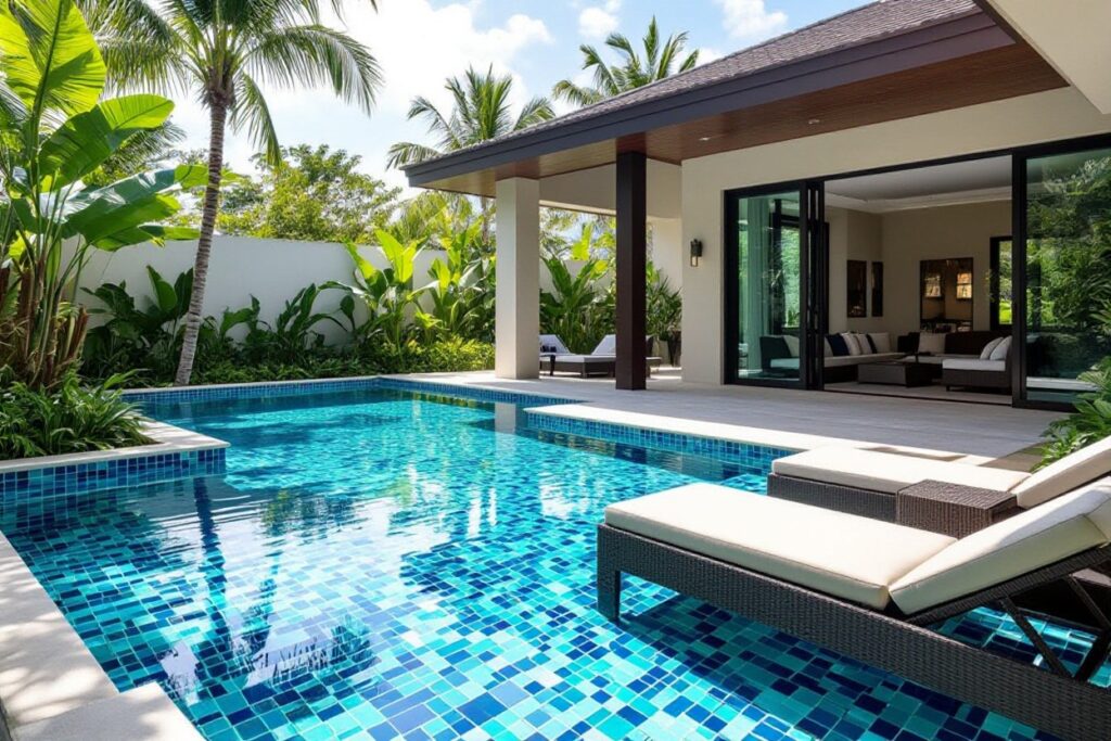 7 ways fujiwa tiles enhance custom pool designs jja Custom Pool Tile Designs in a modern home